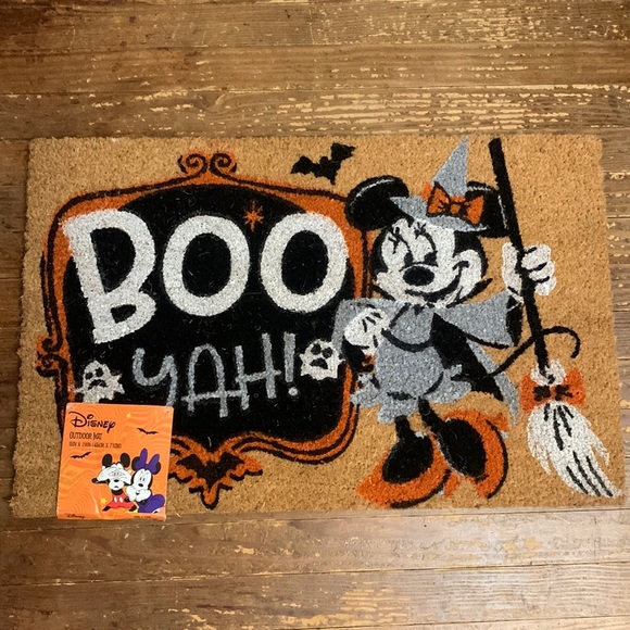 👻 Disney Minnie Mouse Witch Boo Halloween Door Mat - Picture 1 of 1